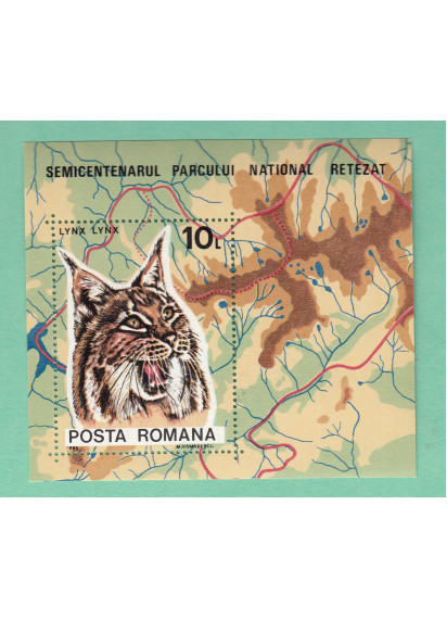 1985 ROMANIA Foglietto Parch Nazionali LINCE